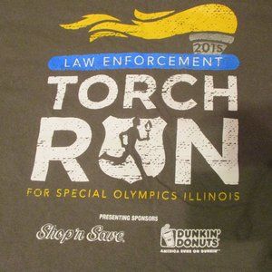 2015 Law Enforcement Torch Run Special Olympics Illinois Police Graphic XXL Tee
